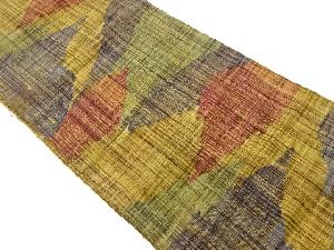 手織り真綿紬抽象模様織出し名古屋帯